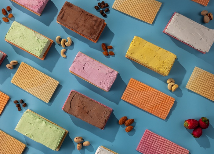 Nutty and buttery ice cream sandwiches
