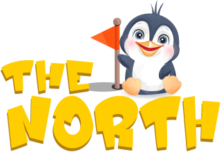 The North Ice Creams Logo with Penguin Mascot